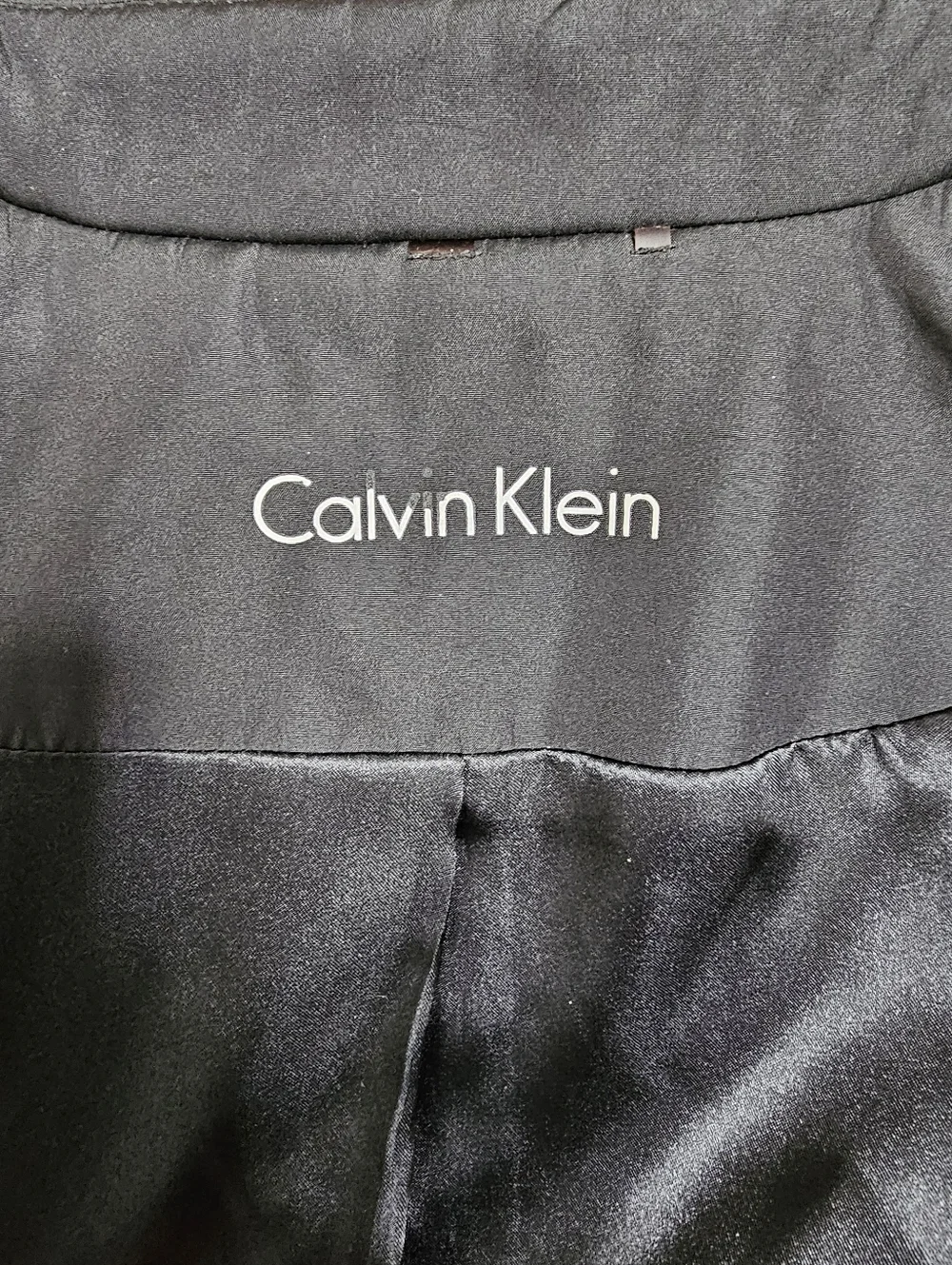 Calvin Klein Black Belted Hooded Lightweight Trench Coat Raincoat Medium - Picture 12 of 14